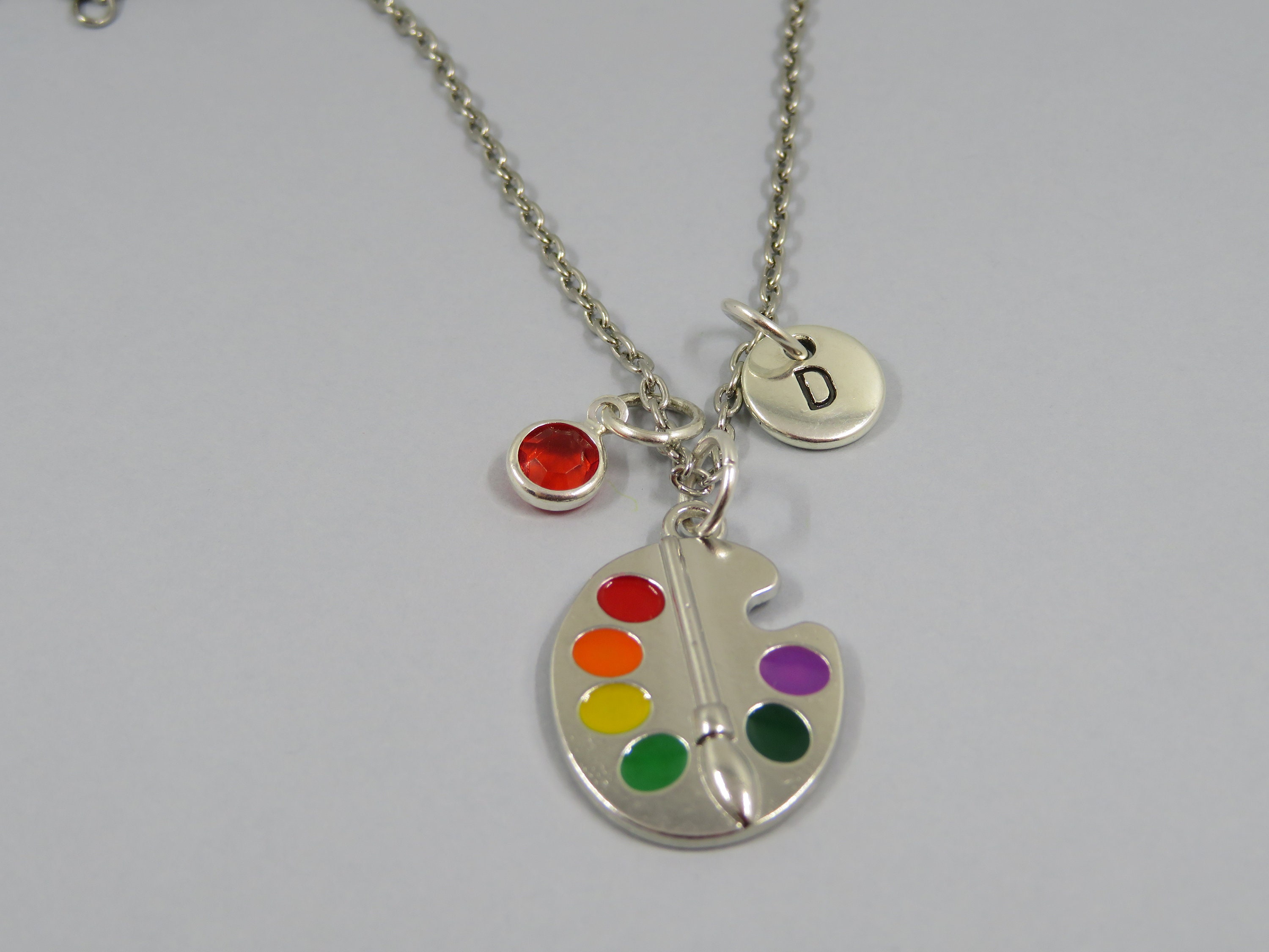 Paint Palette necklace Paint Brush painter gift collier | Etsy