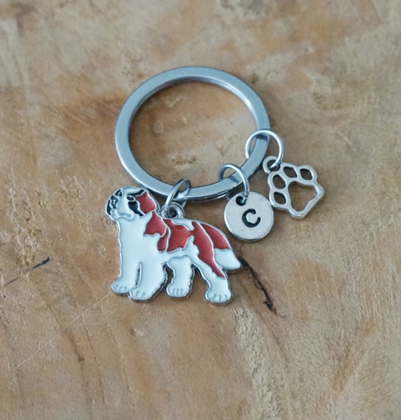 Keychain Pet Animal Puppy Gift St Bernard Dog 