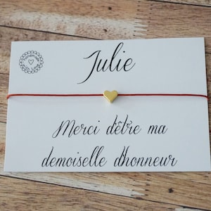 bracelet merci d'être ma demoiselle d'honneur + prénom - bracelet merci d'être témoin - bracelet mariage - cadeau témoin de mariage
