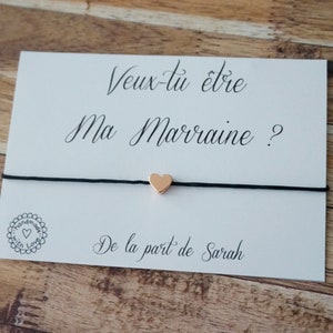 bracelet cordon veux tu être ma Marraine - bracelet personnalisé - cadeau baptème - demande marraine - marraine qui déchire