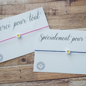 Bracelet coeur doré - Spécialement pour Toi - Bracelet porte bonheur - carte merci pour tout - bracelet Amitié soeur cousine