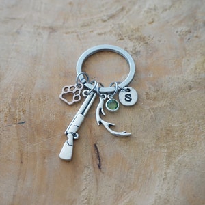 Hunting key ring - hunter key ring - forest animals - hunting - hunting dog - hunter birthday gift