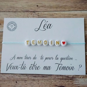 bracelet personnalisé prénom - bracelet veux tu être ma témoin - bracelet mariage - cadeau témoin de mariage