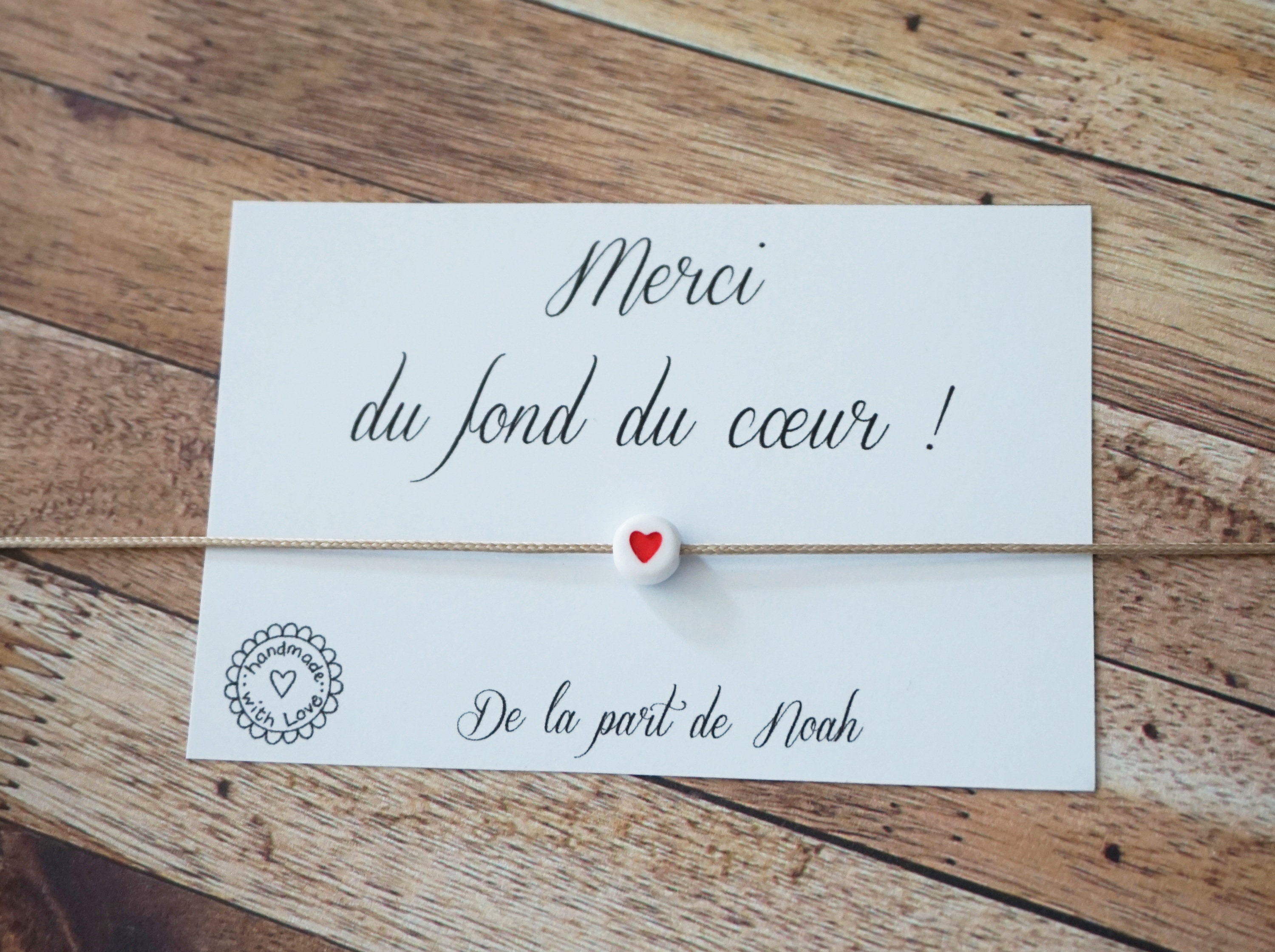 Thank you from the bottom of my heart Nanny Mistress ATSEM AVS - Happy New Year - personalized card - heart bracelet