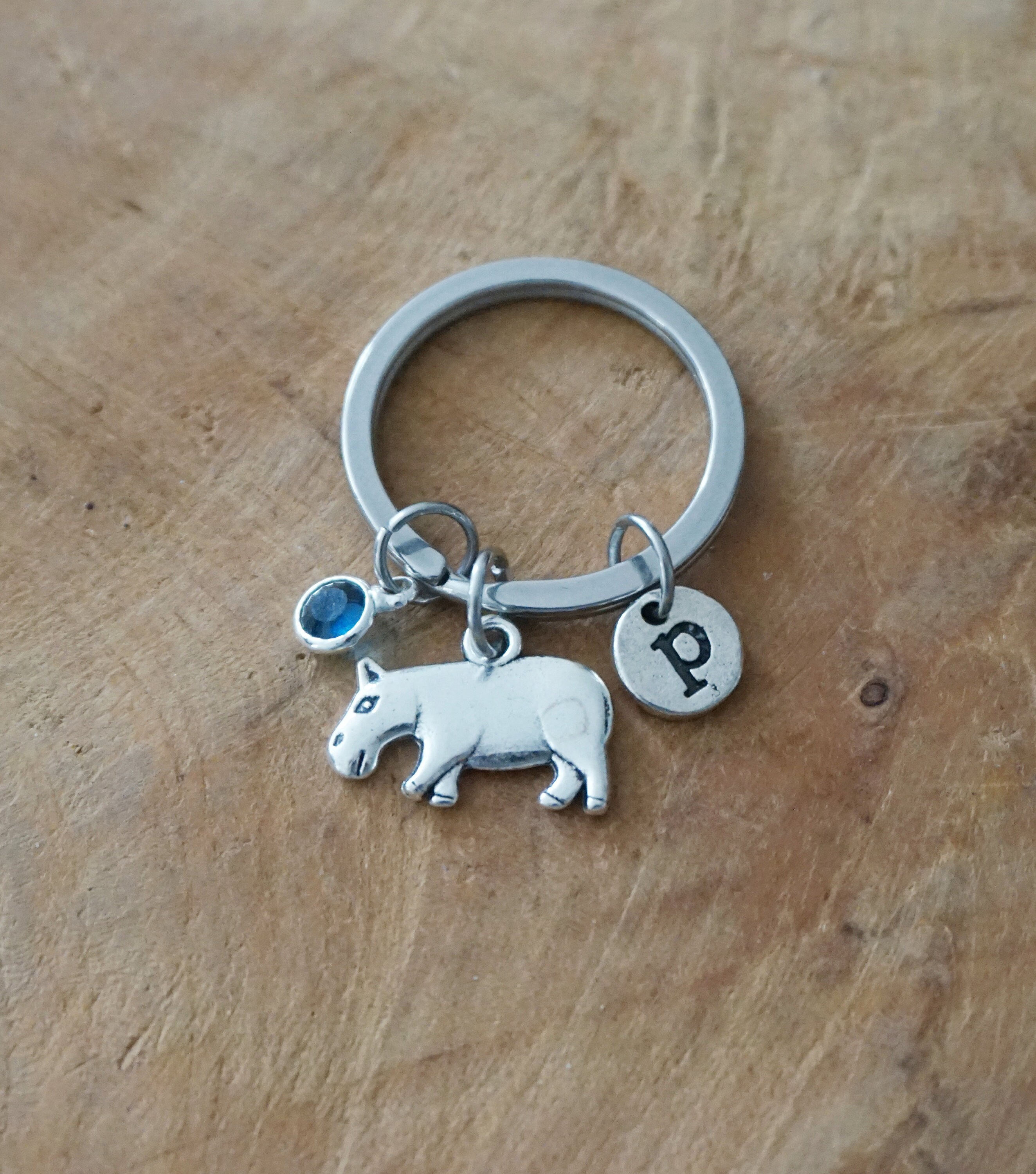Porte-clés Hippopotame - Design Dessin Animalier - Acier Inoxydable - Impression UV Colorée - Cadeau Original Et Personnalisé