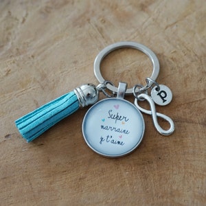 Godmother key ring - super Godmother I love you - godmother cabochon - personalized gift - godmother request - pregnancy baby baptism announcement