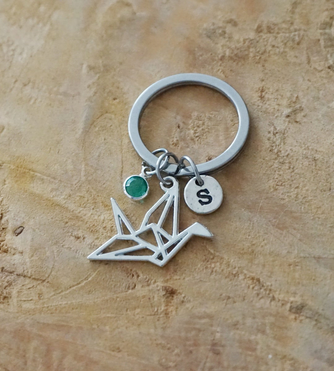 Origami Crane Bird Keychain Origami Gift Crane Keyring Etsy
