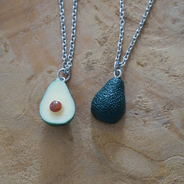 Avocado Necklace set of 2 avocat - best friend - BFF - girlfriend boyfriend - Collier avocat à partager amitié amour bonheur