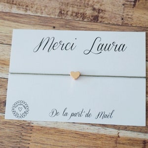 bracelet Merci de m'avoir aidé à grandir + prénom personnalisé - cadeau maîtresse atsem nounou crèche puéricultrice - fin d'année scolaire