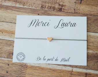 "Thank you for helping me grow" bracelet + personalized name - gift for teacher, teaching assistant, nanny, nursery worker, childcare worker - end of school year