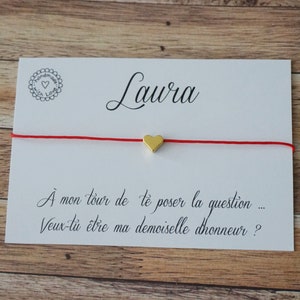 Bracciale con nome personalizzato - Bracciale "Vuoi essere la mia damigella d'onore" - Bracciale da sposa - Regalo per testimone di nozze