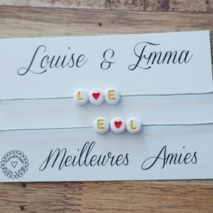 Duo Bracelet meilleures amies - super copine - bracelet coeur - bracelet amitié - copine amie anniversaire - friend gift - soeur de coeur