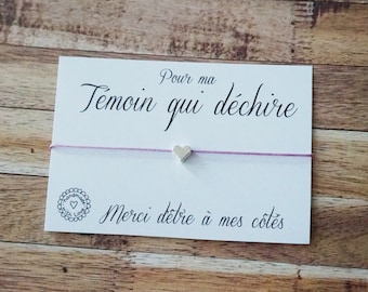 pulsera personalizada - pulsera de testigo de lágrimas - pulsera de boda - regalo de testigo de boda - regalo de dama de honor