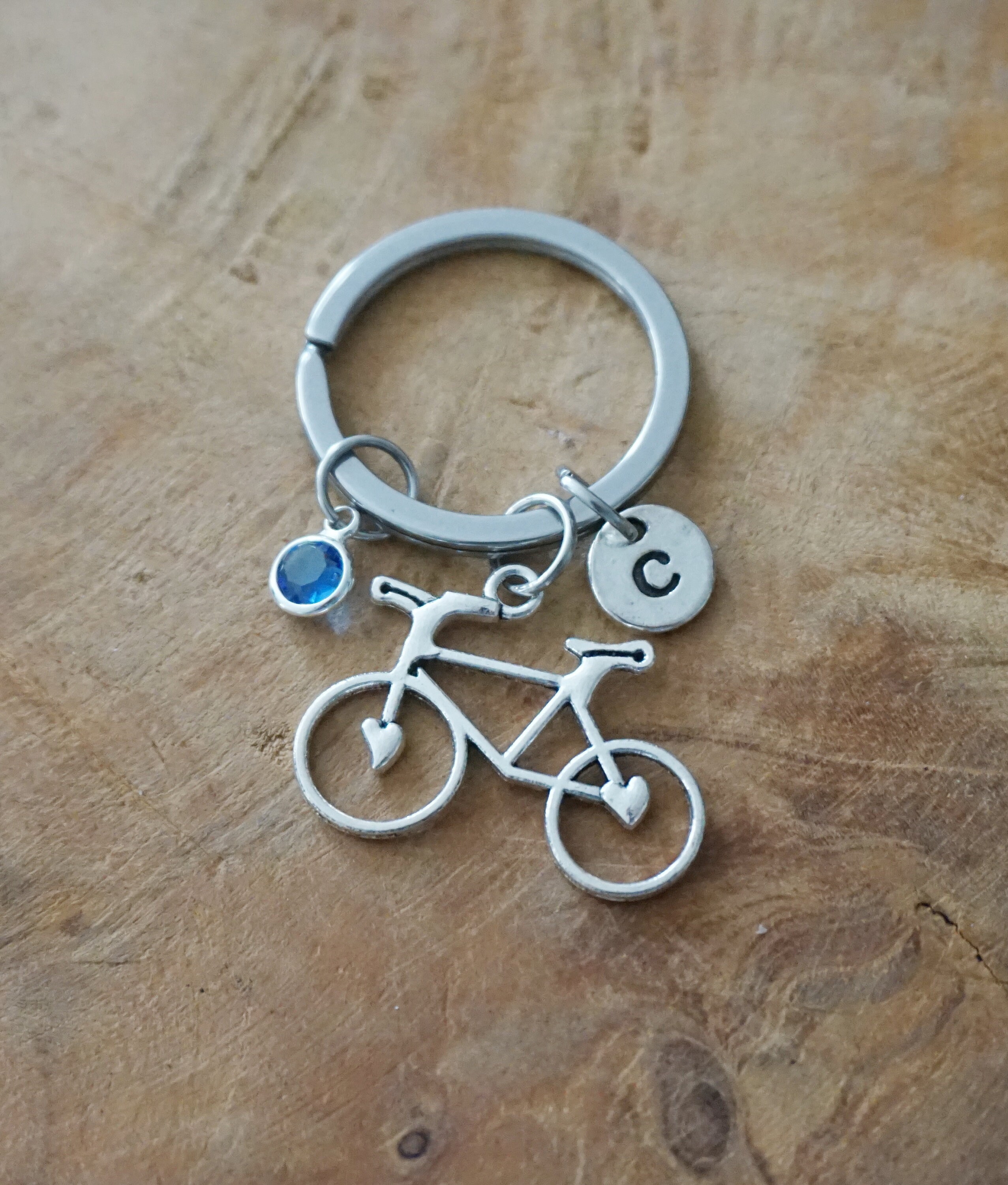 Porte-clés vélo, coureur, cycliste argenté en acier, keychain