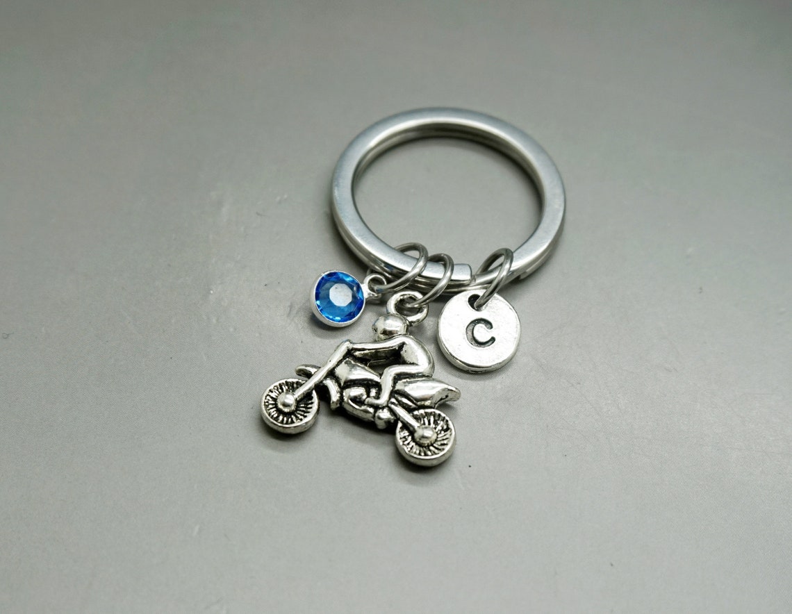 Motocross keychain Dirt Bike keyring Track Racing gift Etsy