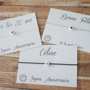 Bracelet anniversaire - joyeux anniversaire 18 ans 20 ans 30 ans 40ans 50 ans 60 ans- carte anniversaire amitié protection chance amour