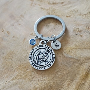 Sleutelhanger Sint-Christoffel - Sint-Christoffel beschermer van de weg - reisbeschermermedaille - reiscadeau voor vriend, zus, broer