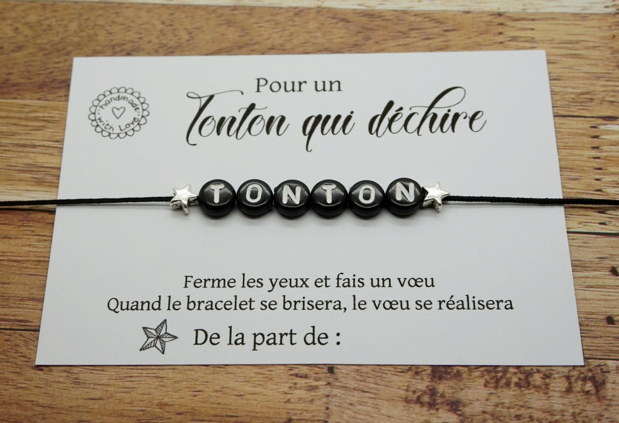Super Tonton Bracelet Child Name Bracelet Ripping Uncle Etsy New Zealand