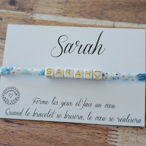 Bracelet prénom - bracelet personnalisé prénom - bracelet perle - bracelet perle prénom - bracelet enfant ado femme - bracelet doré