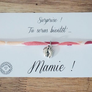bracelet Mamie personnalisé - Promue mamie - annonce grossesse - cadeau future mamie - annonce bébé - cadeau naissance marraine tata soeur
