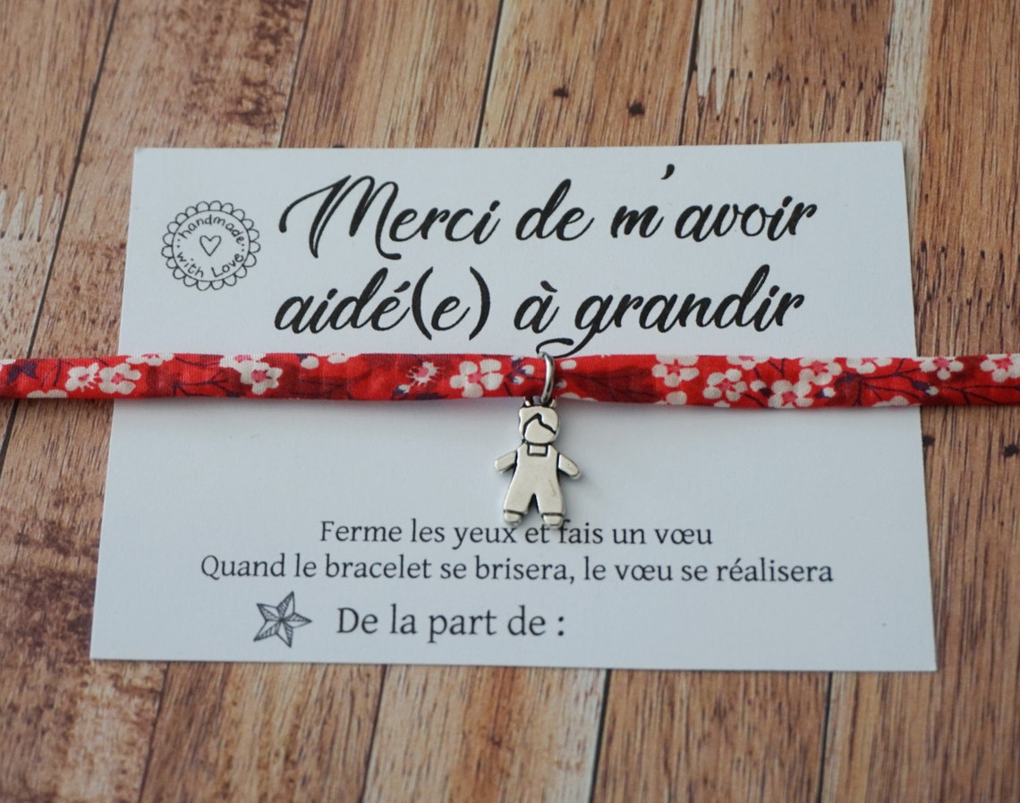 Bracelet liberty Merci de m'avoir aidé à grandir cadeau - Etsy France