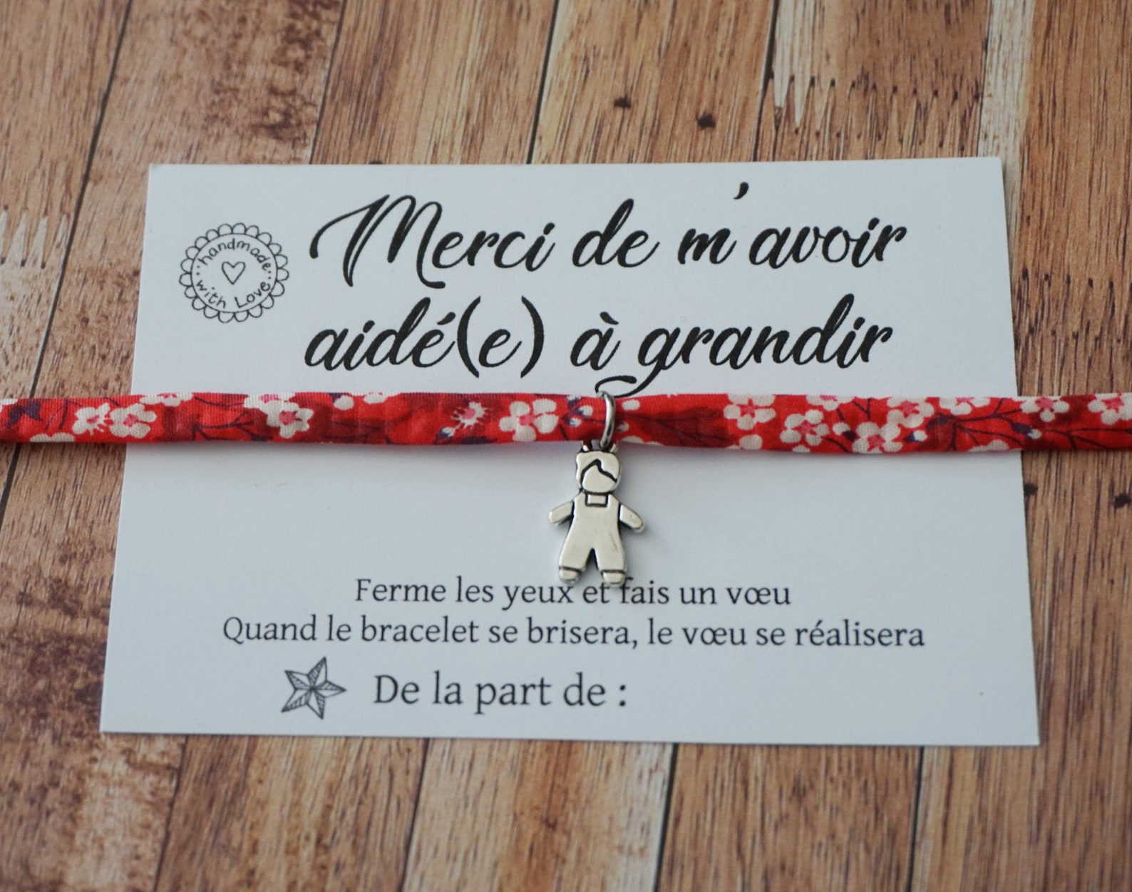 Bracelet liberty Merci de m'avoir aidé à grandir cadeau - Etsy France
