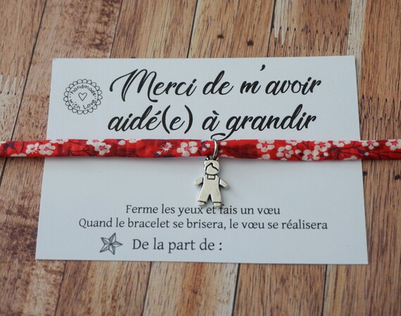 Bracelet liberty Merci de m'avoir aidé à grandir cadeau - Etsy France