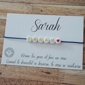 Bracelet prénom - bracelet personnalisé prénom - bracelet perle - bracelet perle prénom - bracelet enfant ado femme - bracelet doré
