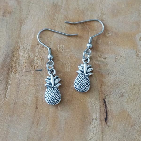 pineapple earrings - boucle d'oreille ananas fruit tropique - cadeau pour elle amie collègue soeur tata