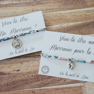 Do you want to be my godmother bracelet - personalized child's first name bracelet - baby pregnancy announcement - baptism - godmother godfather request