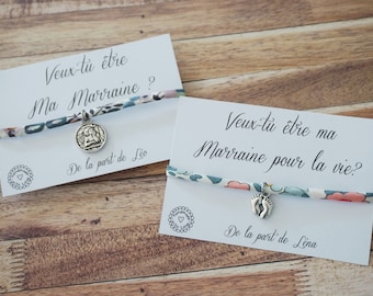 bracelet veux tu être ma Marraine - bracelet personnalisé prénom enfant - annonce bébé grossesse - baptême - demande marraine parrain