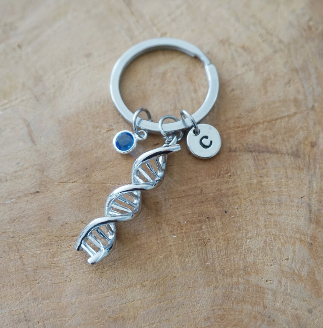 Double Helix DNA Keychain Gift Science Teacher Etsy