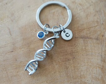 Double Helix DNA keychain - genetics gift  - science teacher gift - ADN molecule - porte clé cadeau chimiste biologiste étudiant médecine