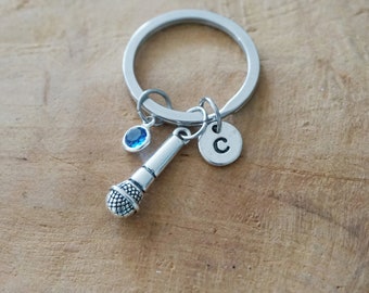 Micro keychain - porte clé micro - musique jazz rock - chanteur Karaoké micro porte bonheur - cadeau anniversaire homme femme