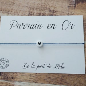 Bracelet Parrain en or - cadeau parrain - cadeau baptème - carte anniversaire personnalisé papa papi parrain tonton idée cadeau noel
