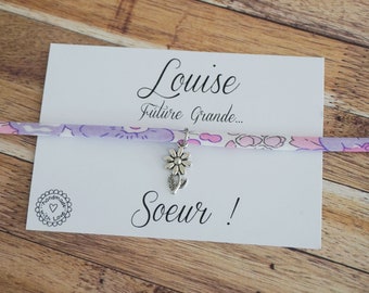 Bracelet promue grande soeur - annonce grossesse bébé - future grande soeur - bracelet enfant - mère fille - future tata - future mamie