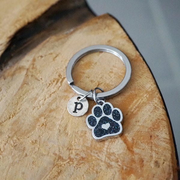 Pet cat dog lover keychain- Porte clé empreinte chat chien - cadeau pour la perte d'un animal de compagnie