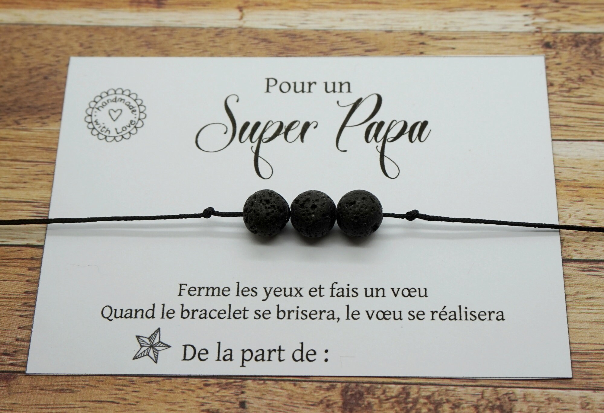Super Papa Bracelet Lava Stone Bracelet Dad S Gift Etsy