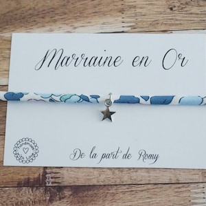 bracelet liberty - Marraine en or - bracelet personnalisé - cadeau baptême - marraine d 'amour - marraine qui déchire anniversaire marraine