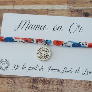 Bracelet Mamie - bracelet personnalisé mamie en or- liberty - cadeau mamie - fête grand mère - anniversaire noël
