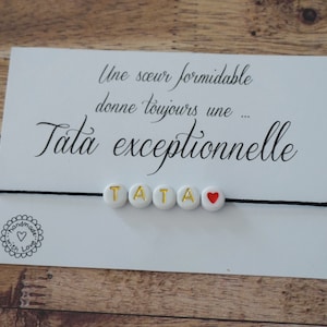 Bracelet tata personnalisé - tata exceptionnelle - promue tata - promue tatie - annonce grossesse bébé - future tatie - future tata
