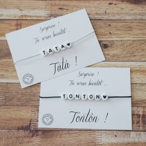 Bientôt tonton tata - Promu Tonton tata - futur tonton tatie - annonce grossesse - annonce bébé - bracelet tonton personnalisé