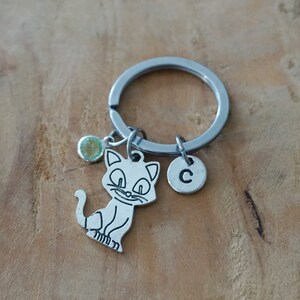 cat keyring  - cat keychain - cat gift - custom keychain personalized birthday cat lover -  crazy cat lady - purrfect cat mom