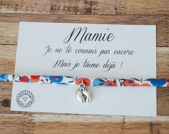 bracelet liberty Mamie - future mamie - annonce bébé - annonce grossesse promue mamie - cadeau naissance