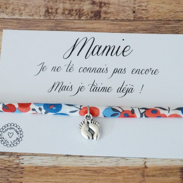 bracelet liberty Mamie - future mamie - annonce bébé - annonce grossesse promue mamie - cadeau naissance