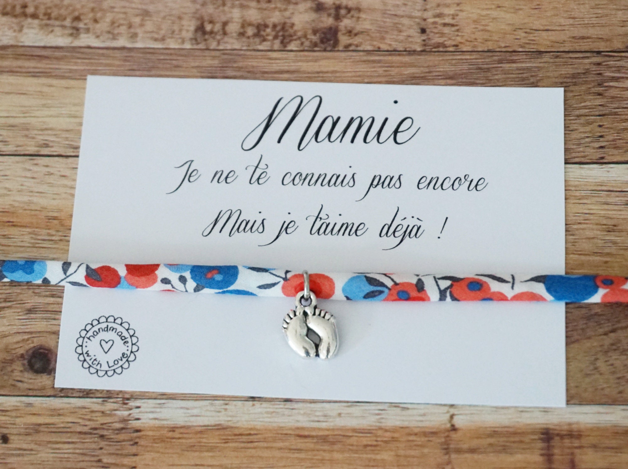 Bracelet avec trois charms coeur grand mère petite fille argent