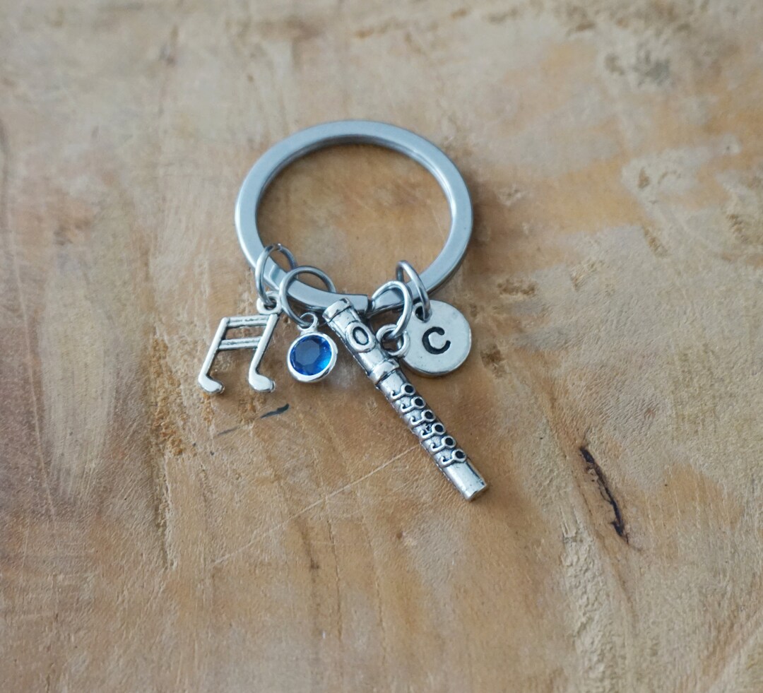 Flute Keychain Music Teacher Gift Flute Player Gift Etsy
