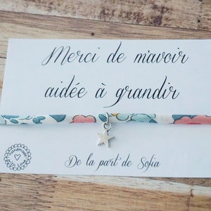 Liberty bracelet Thank you for helping me grow - thank you teacher nanny atsem nursery childcare assistant childcare assistant