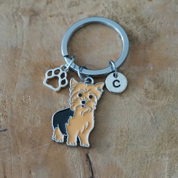 Yorkshire Terrier keychain - dog keychain - Yorkie gift- porte clé chien - pet remembrance keychain - Custom Pet Name - pet loss gift