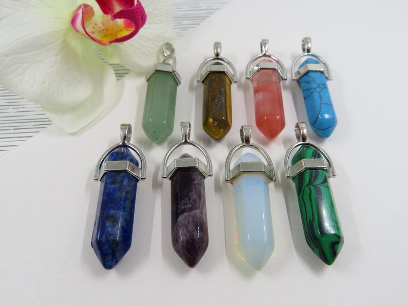 protection necklace reiki stone pendant natural Crystal Clear Crystal gift-healing necklace Crystal healing jewelry